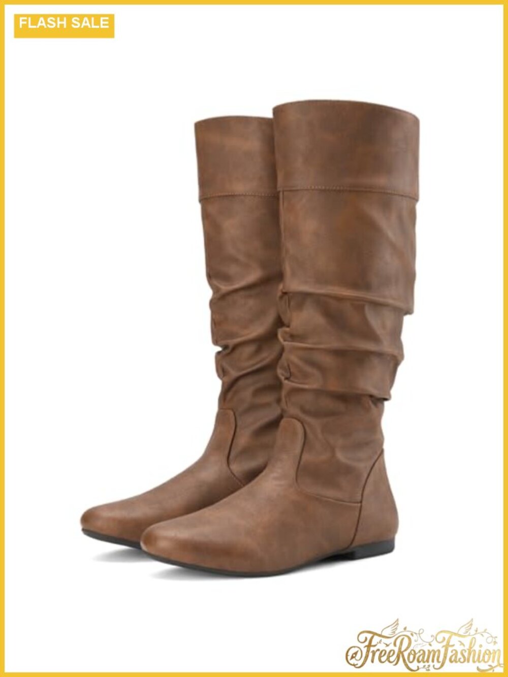 Suedi? No. SUEDI Slouchy Knee High Pull On Flat Boots Women Synthetic Upper